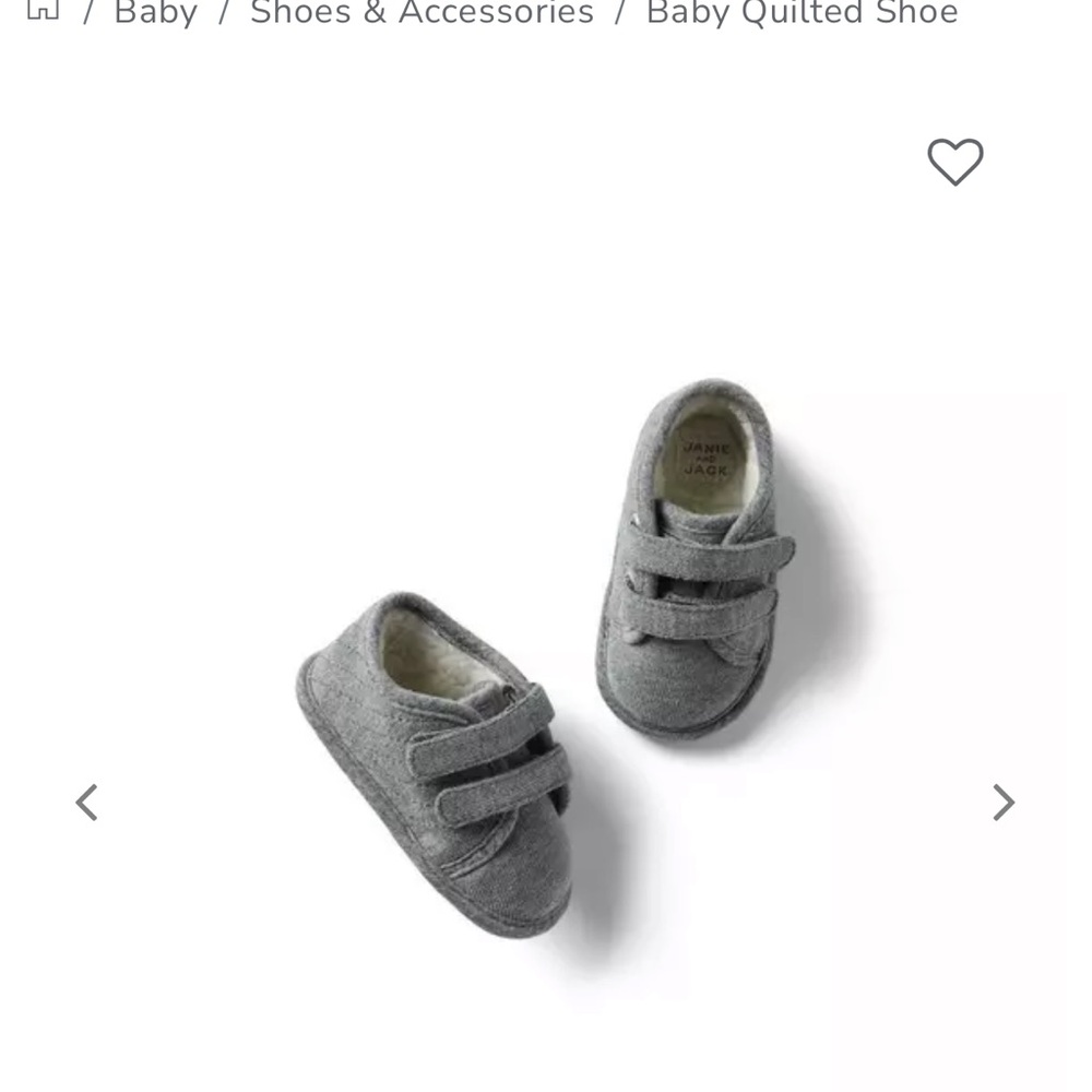 Janie and Jack Gray Quilted Baby Shoes 3 to 6 months EUC